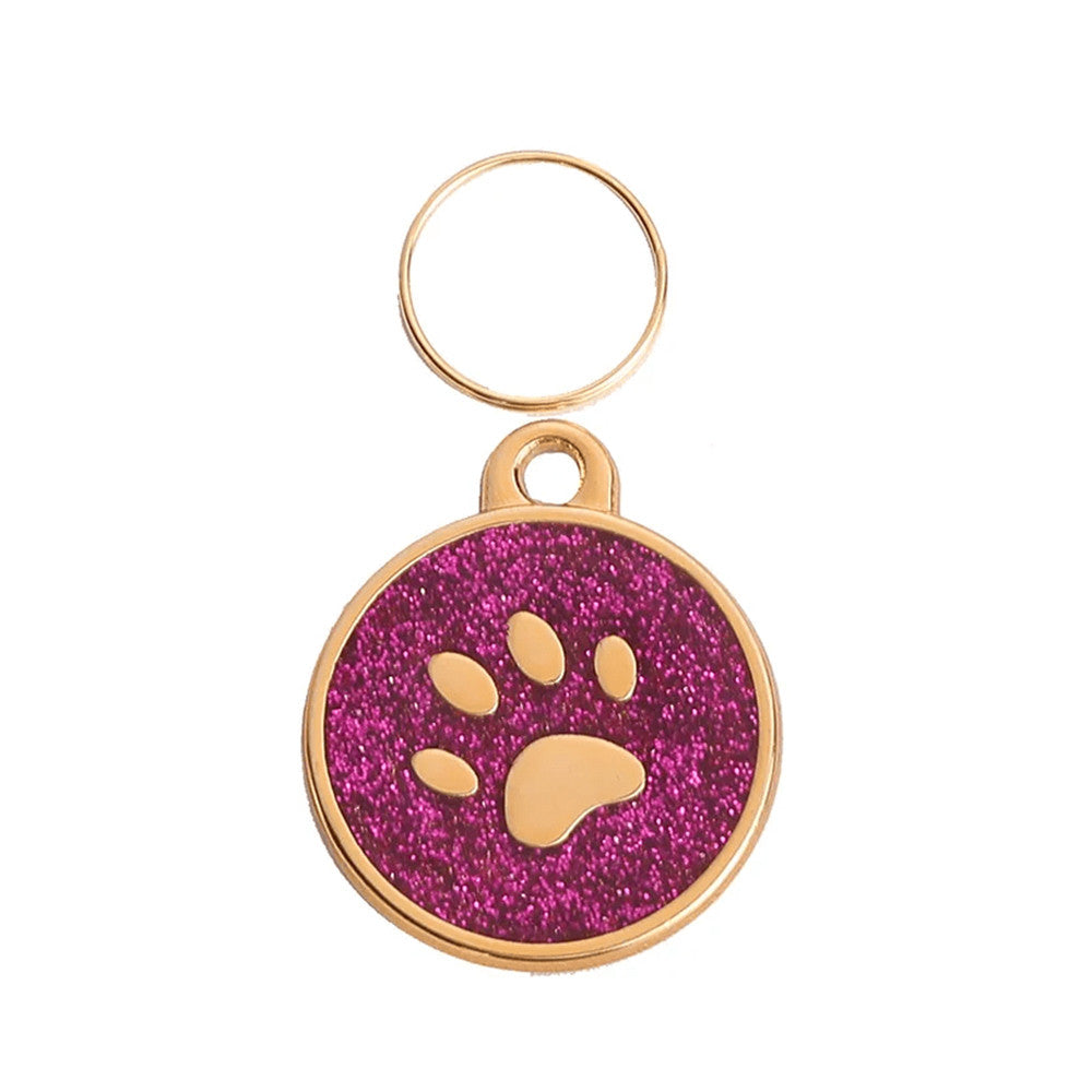 Cat ID Tag Golden Paw Crimson 25x25mm