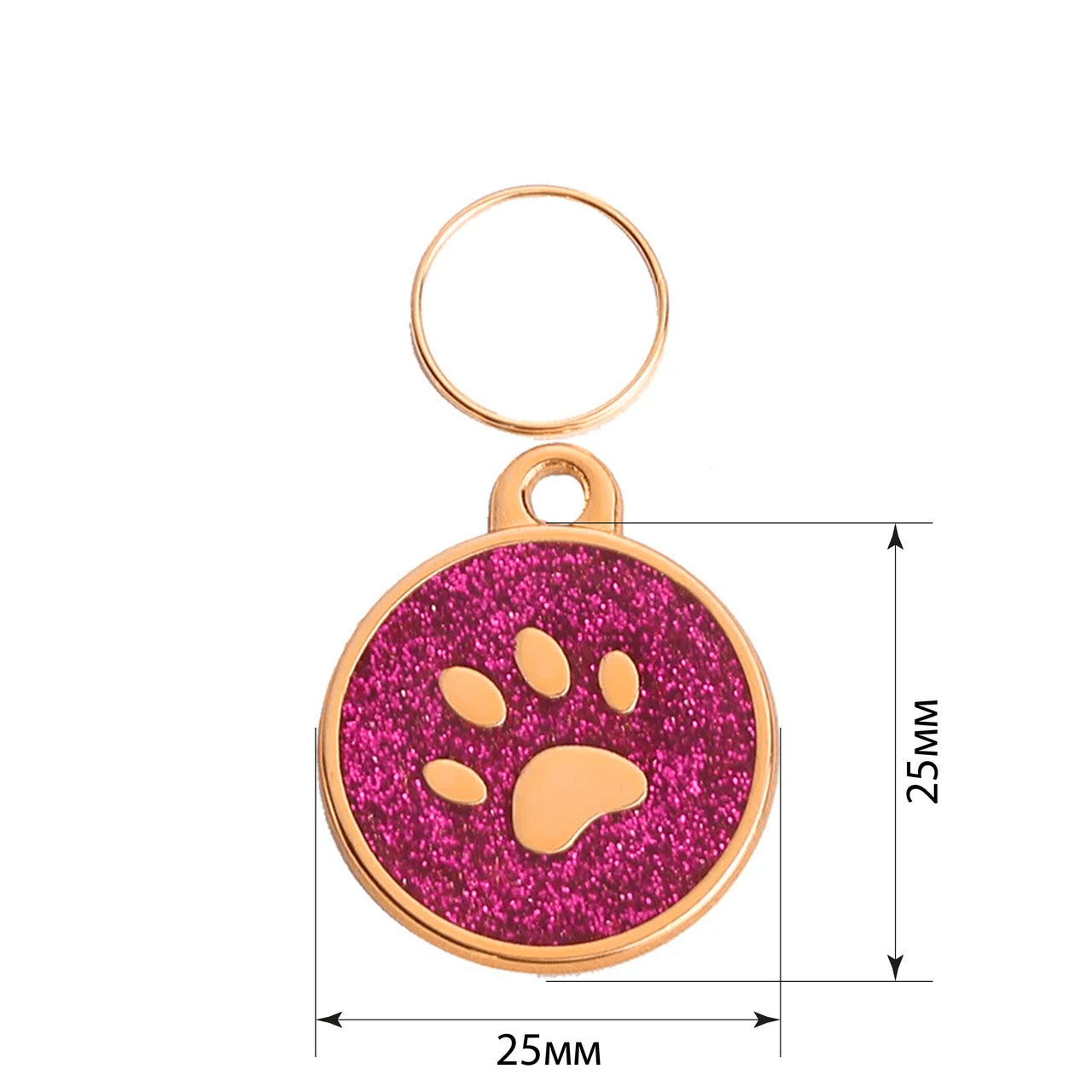 Cat ID Tag Golden Paw Crimson 25x25mm
