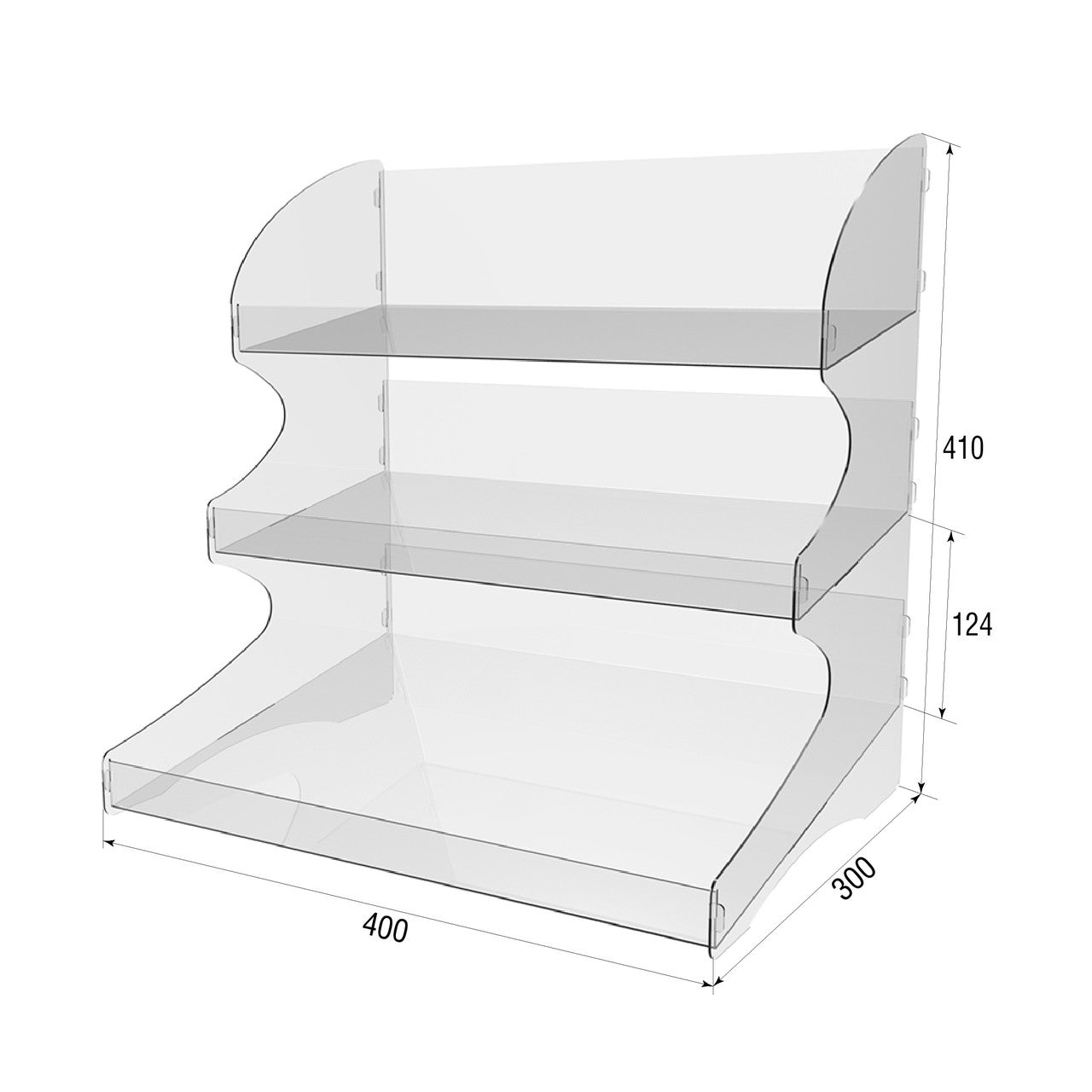 display stand for candy bars, tabletop, 400x400x300