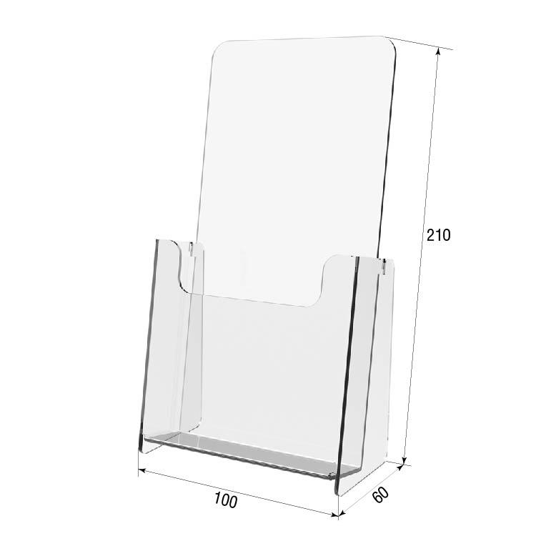 Booklet holder 1/3 A4 for Euro flyer, 100x210 mm, vertical