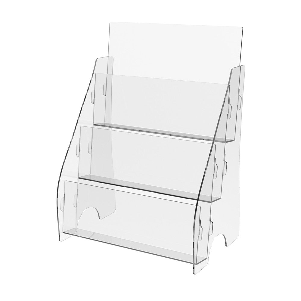 Set 2 pieces, Desktop Brochure Holder A5, Acrylic Stand For Brochures  300x214x150mm,  Advertising Display Holder, Acrylic Display For Brochures, Stand For Brochures And Flyers,  Acrylic  Paper Holder