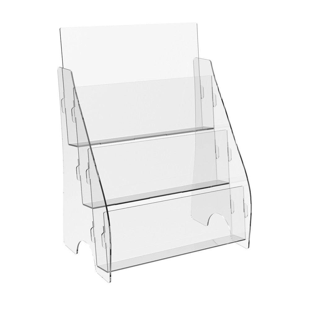 Set 2 pieces, Desktop Brochure Holder A5, Acrylic Stand For Brochures  300x214x150mm,  Advertising Display Holder, Acrylic Display For Brochures, Stand For Brochures And Flyers,  Acrylic  Paper Holder