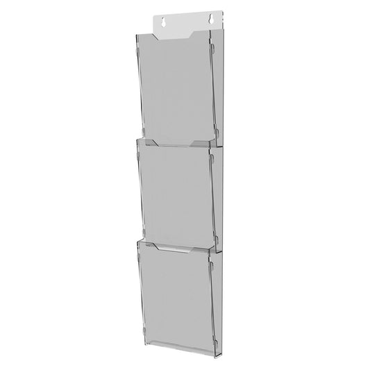 Booklet holder 106x432x37mm, Brochure display 3-tier