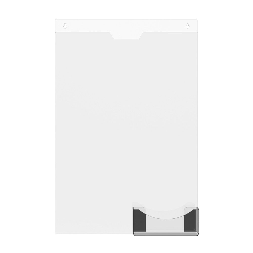 Paper holder A4 vertical + business card holder 210x295mm, document holder, Mounting with screws, Pack of 5, 15,50pc