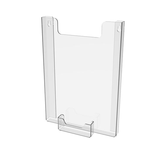 Paper holder with bussiness card holder A4 210x297x30mm, Vertical document display wall mounted with Self-tapping skrew.