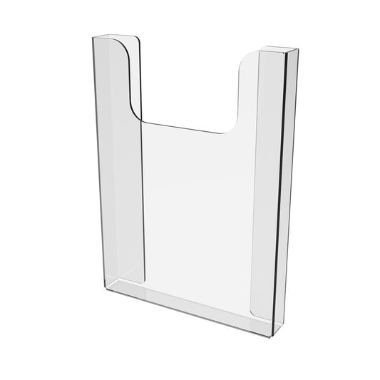 Paper holder A5 150x210x20mm, vertical document display with mounting tape.