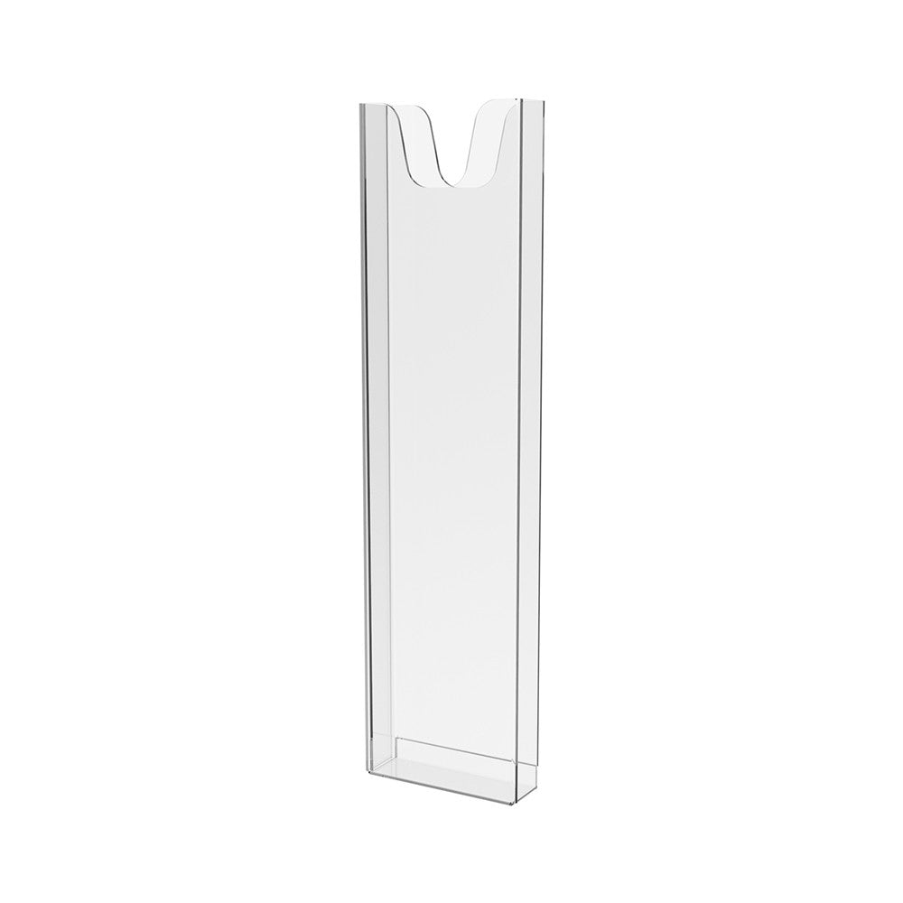 Flyer holder 73x297x10mm, flyer holder with mounting tape, Wall mounting flyer display