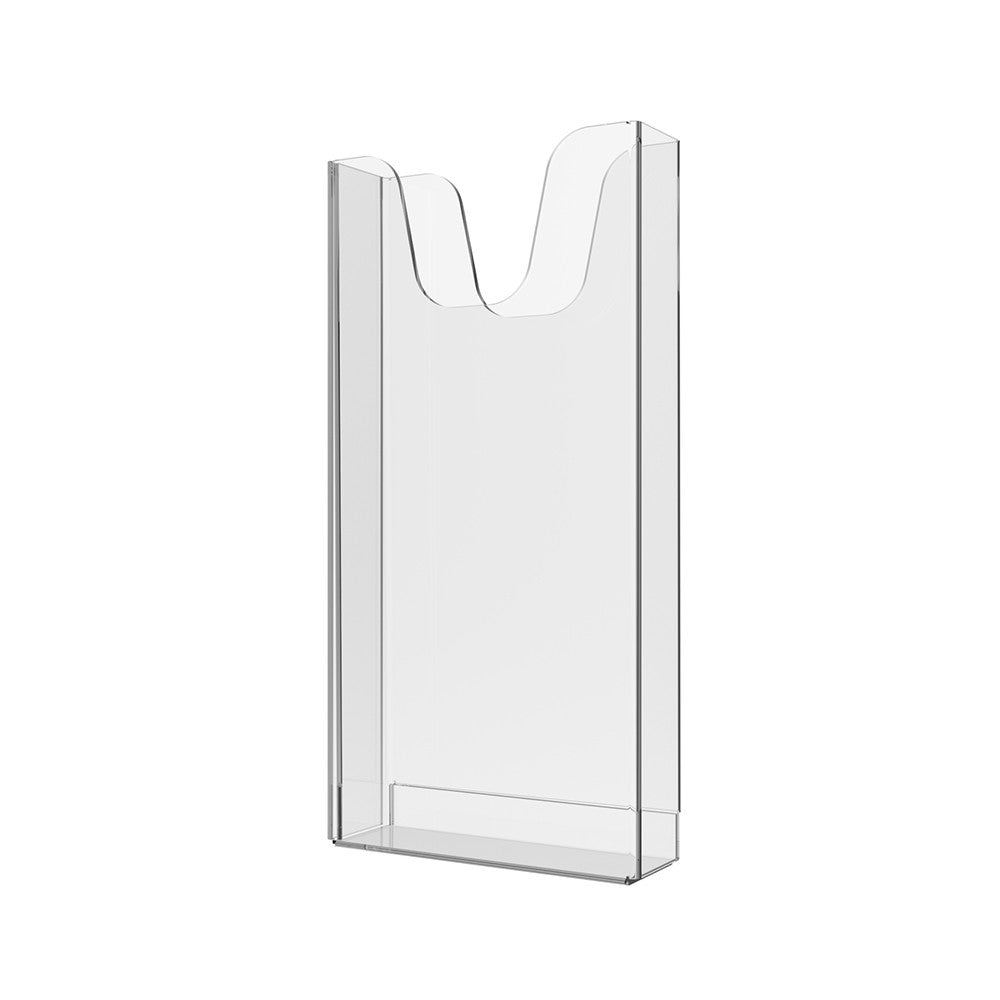 Booklet holder 73mmx225mm, 10mm deep flyer holder with mounting tape, Wall mounting flyer holder